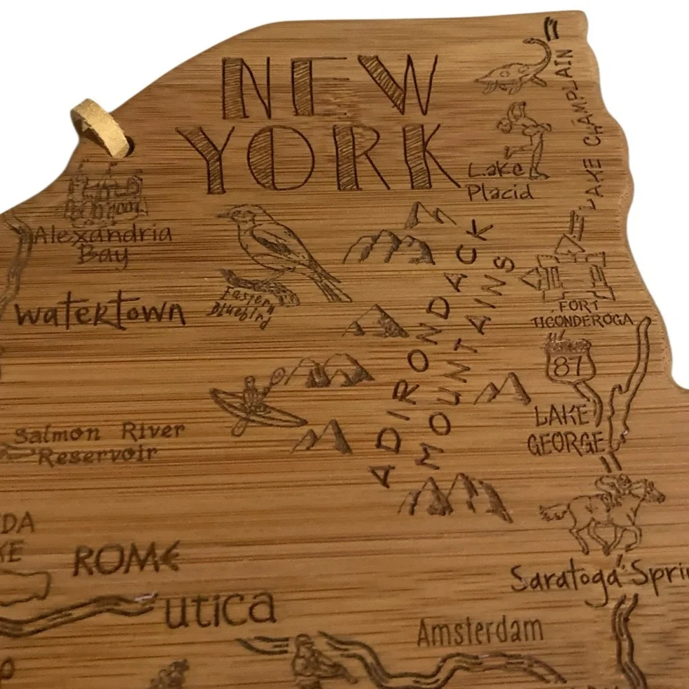 Totally Bamboo Destination New York State Shaped Bamboo Cutting Board - Picture 3 of 8